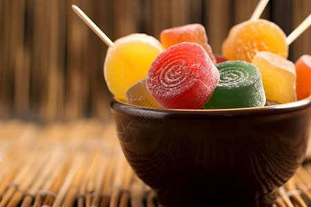 碗中甜蜜的糖果背景图片
