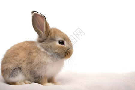 白色背景下的可爱兔子背景图片