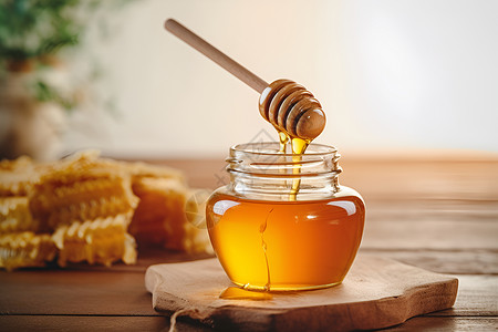 蜂蜜罐子甜蜜的美味蜂蜜背景