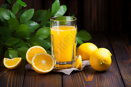 清新橙汁背景图片