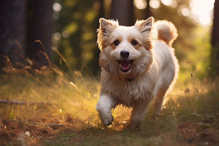 奔跑的小狗背景图片