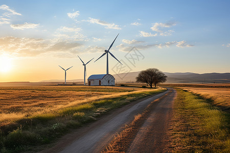 巨大的风力发电机背景图片