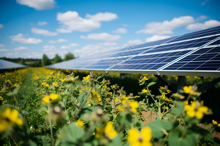 太阳能绿色农业背景图片