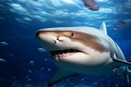 海洋里的鲨鱼背景图片