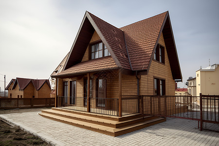 一座木质房子背景图片
