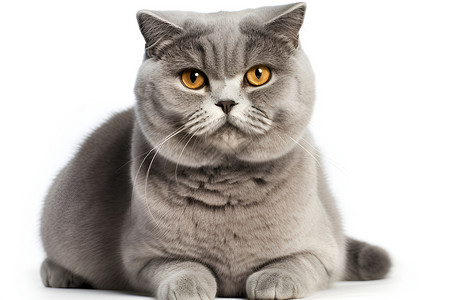 一只灰色猫咪注视镜头高清图片