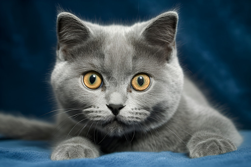 灰色的猫咪图片