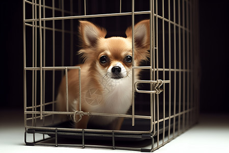 狗狗在笼子中背景图片
