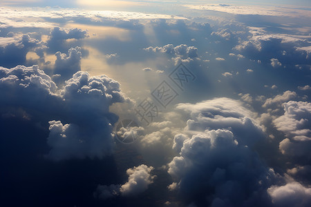 天空上的朵朵白云背景图片