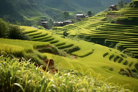 山明水秀田野风景背景图片