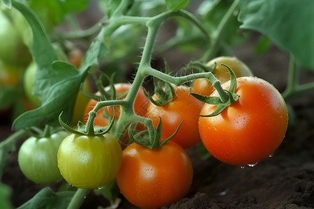 土地里的番茄背景图片