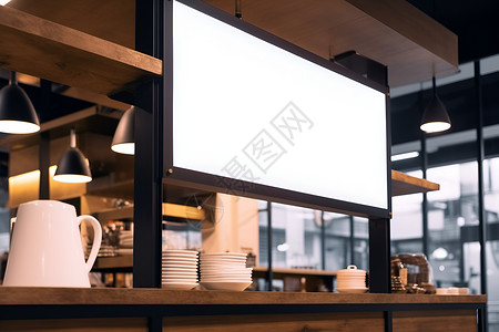 现代简约风装饰的咖啡店背景图片