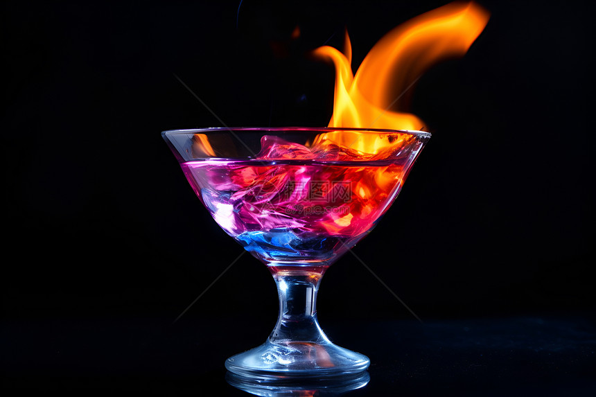火焰中的杯子图片