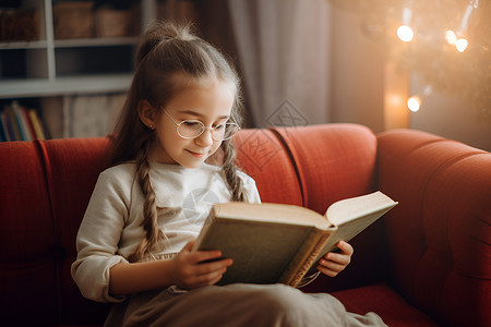 安静读书的女孩背景图片