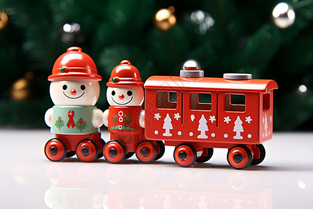 红色玩具火车背景图片