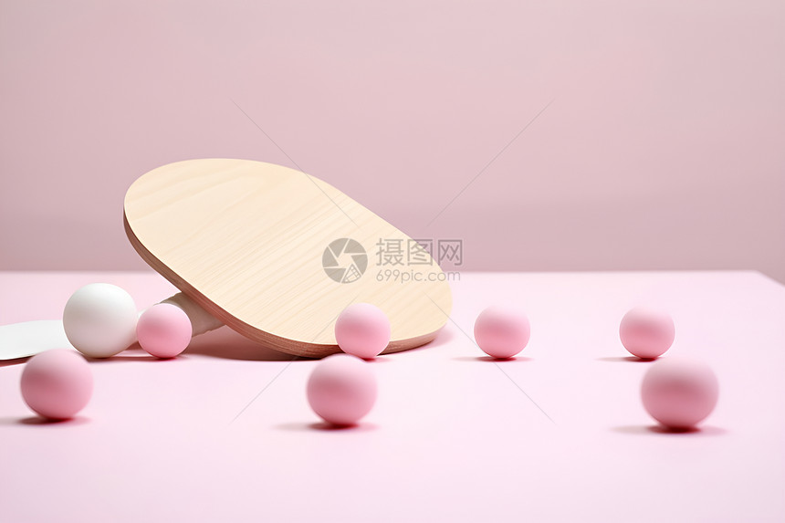 乒乓与粉红球图片