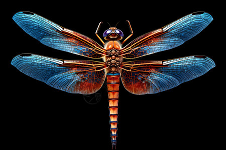 飞翔蜻蜓色彩绚丽的蜻蜓翅膀背景