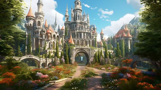 梦幻城堡背景图片