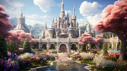 仙境城堡背景图片