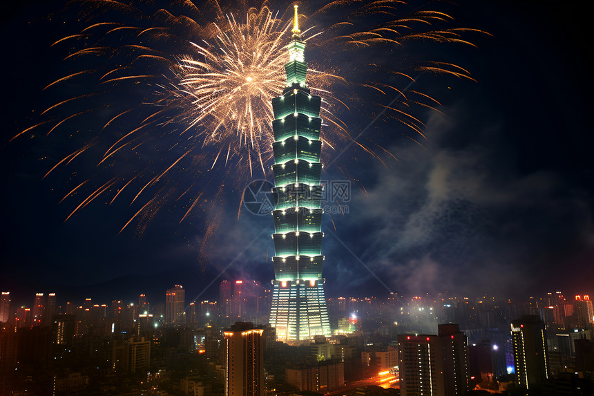 节日烟花盛放图片