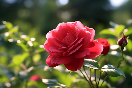 花间集花间绽放的红玫瑰背景