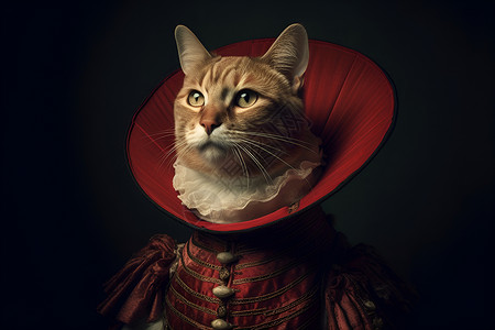 穿着服装的猫咪背景图片