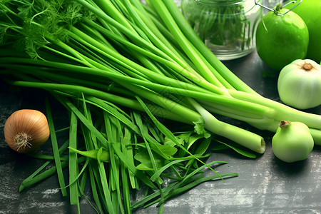 丰收的绿色蔬菜背景图片