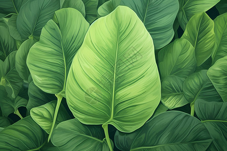绿色叶子上的细节艺术背景图片