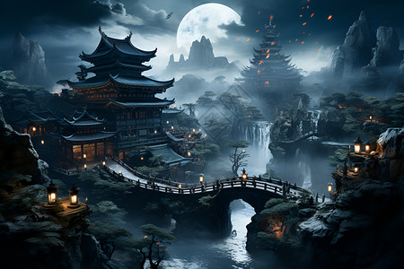 中国神秘花园背景图片