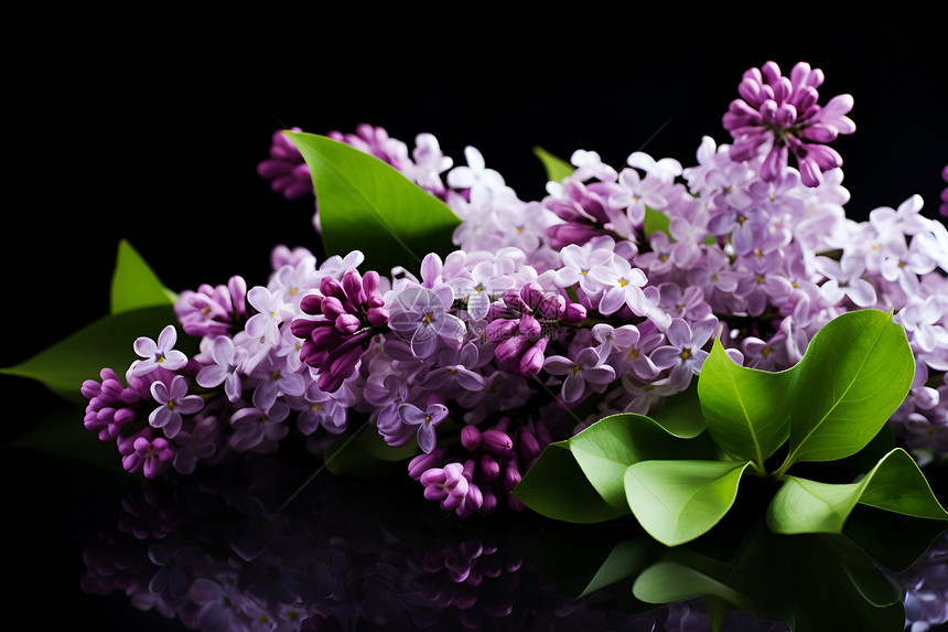 紫色的花束盛放图片