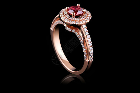 红宝石钻石戒指背景图片