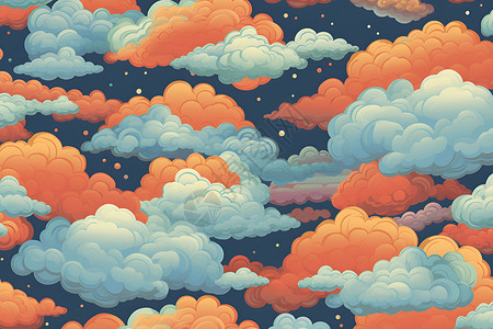 天空中的彩云绘画背景图片
