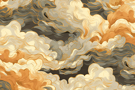 中式金色云彩背景图片
