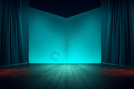 宫廷舞会室内的幕布和绿背景设计图片