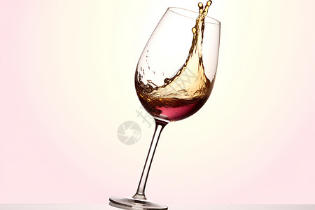 玻璃杯中的红酒背景图片