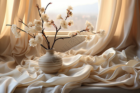 室内花瓶里面漂亮的花朵高清图片