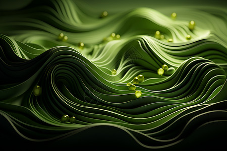 神秘的绿色波浪背景图片