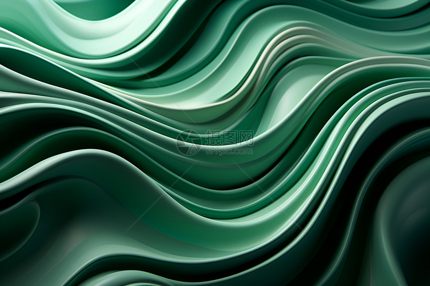 抽象的绿浪图片