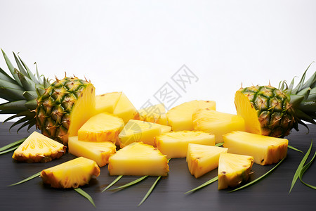 新鲜多汁的菠萝背景图片