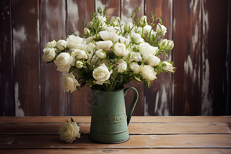 花瓶里的白花背景图片