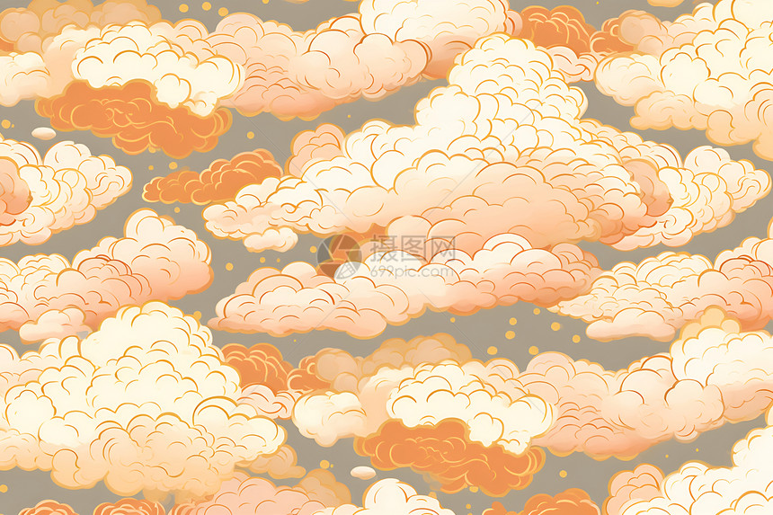 金色和米色云朵纹样图片