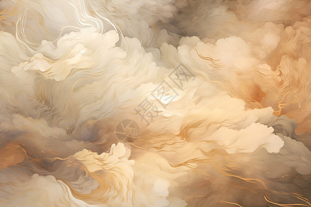 褐色云纹图案云彩交织插画