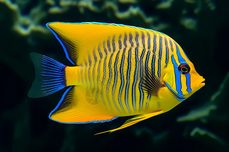 黄蓝相间的鱼背景图片
