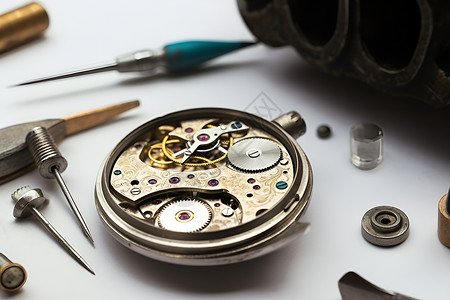 钟表维修钟表修复工具套装背景