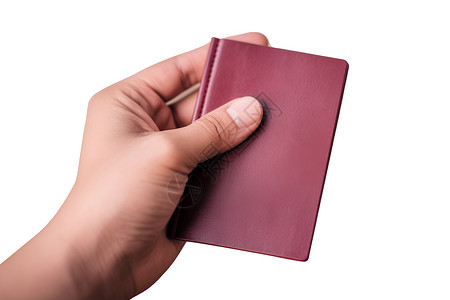 红色文件手持红色护照背景
