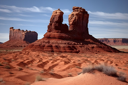 赤褐砂岩地貌独特地质的沙漠景观背景