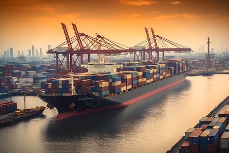 工业国际贸易运输港口背景图片