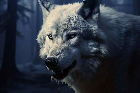 动物狼设计正在觅食的孤狼背景