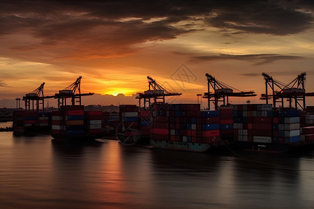 工业国际贸易运输港口背景图片