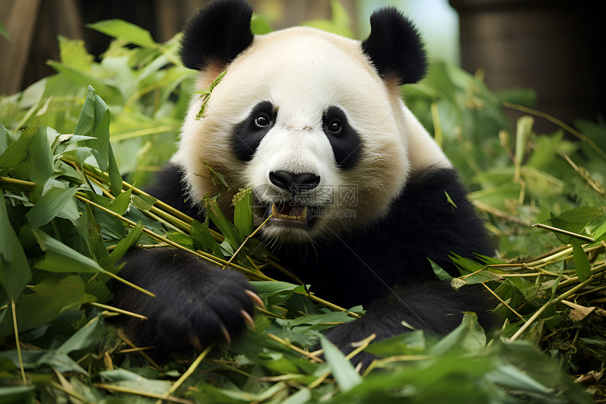 憨厚老实的大熊猫图片